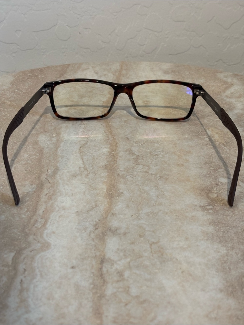 Gucci GG1054 rectangular metal and tortoise shell unisex eyeglasses - Picture 6 of 9